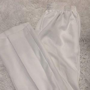 White straight leg dress pants